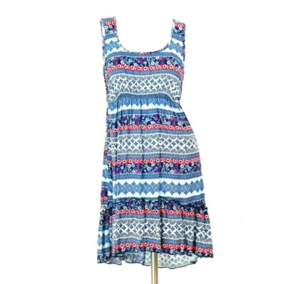 Speechless Boho Striped Patchwork Sleeveless Dress - Picture 1 of 5
